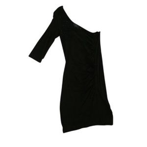 Guess One Sleeve Bodycon Black Dress
